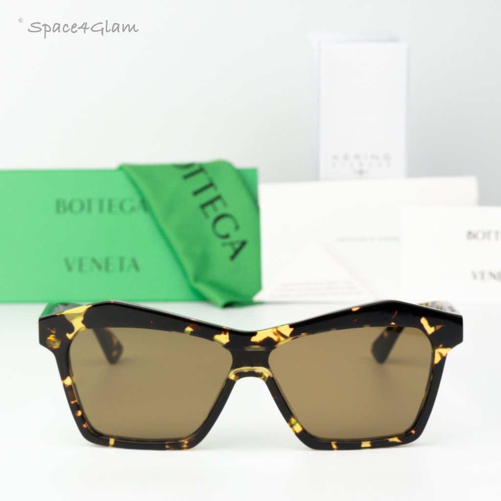 Bottega Veneta Men Sunglasses Havana Brown Shield Bv1093s 002 Brand New